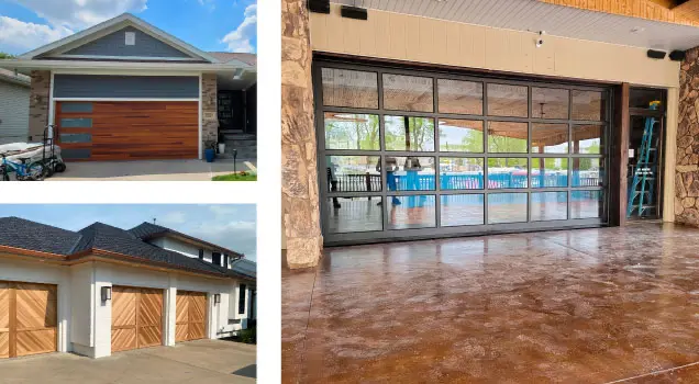 Custom carriage house garage door installation